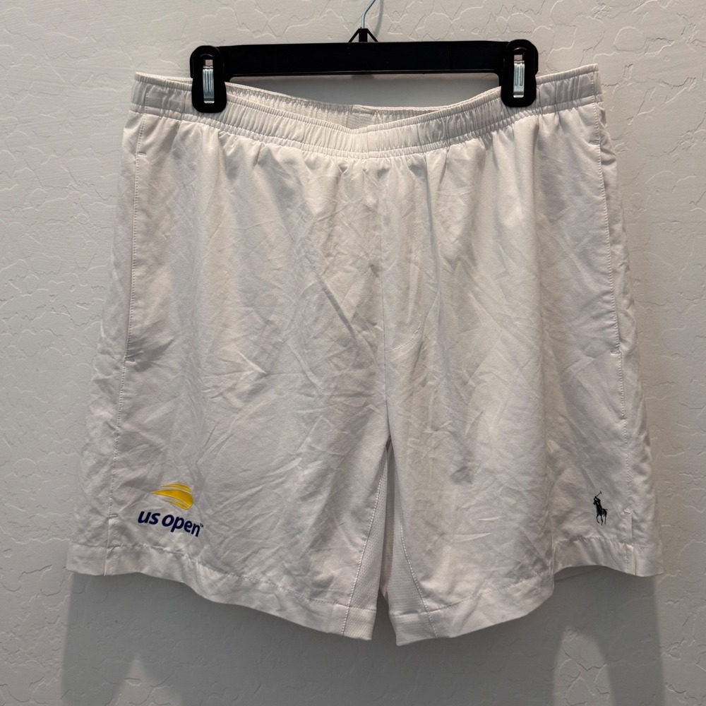 Polo Ralph Lauren US Open Tennis Shorts Sample Mens Medium White Performance